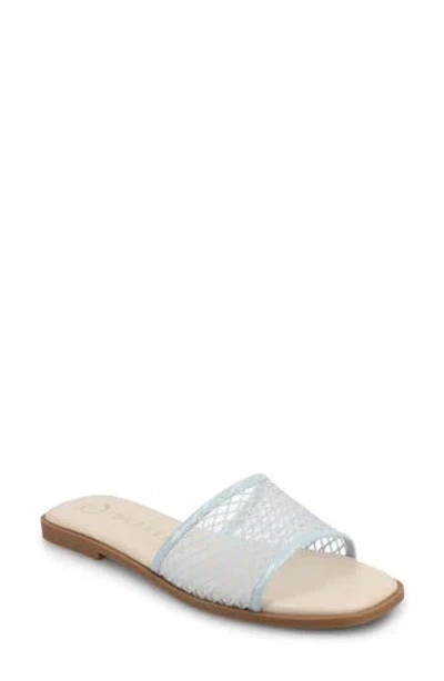 Journee Collection Breckley Flat Slide Sandal In Light Blue