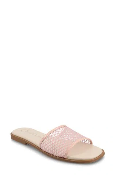 Journee Collection Breckley Flat Slide Sandal In Pink