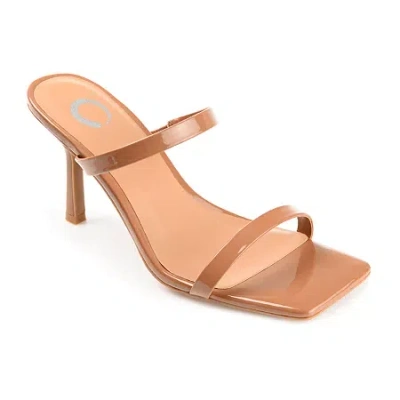 Journee Collection Brie Womens Open Toe Stiletto Heel Pumps In Brown