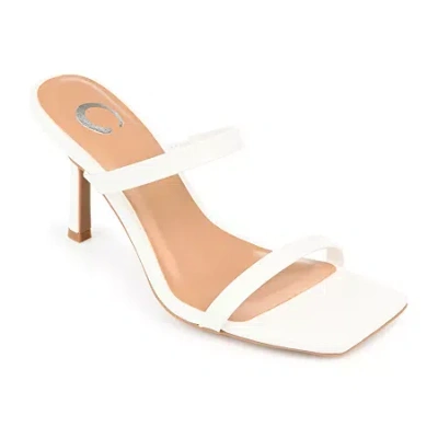 Journee Collection Brie Womens Open Toe Stiletto Heel Pumps In White