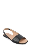 Journee Collection Women's Brinsley Teture Slingback Flat Sandals In Black