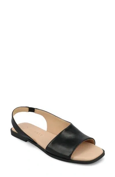 Journee Collection Brinsley Slingback Sandal In Black Smooth