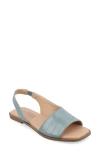 Journee Collection Women's Brinsley Slingback D'orsay Flat Sandals In Blue Croco