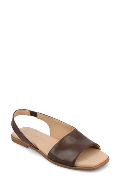 Journee Collection Brinsley Slingback Sandal In Brown Smooth