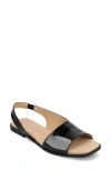 Journee Collection Brinsley Slingback Sandal In Black Patent