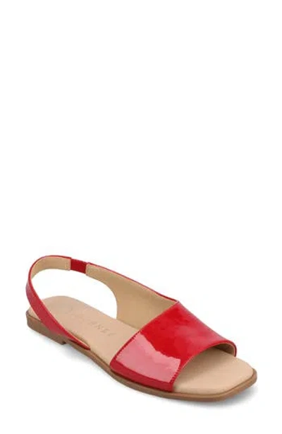 Journee Collection Brinsley Slingback Sandal In Red Patent