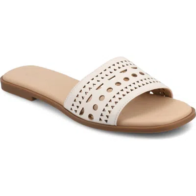 Journee Collection Brodie Slide Sandal In Bone