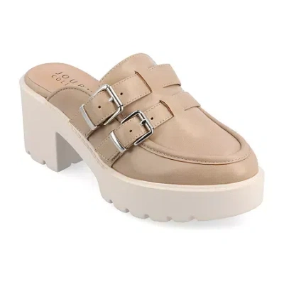 JOURNEE COLLECTION BRYDIE WOMENS MOC CLOSED TOE BLOCK HEEL PUMPS