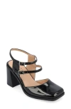 Journee Collection Caisey Double Strap Mary Jane Pump In Patent/ Black