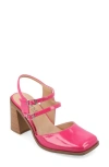 Journee Collection Caisey Double Strap Mary Jane Pump In Patent/ Pink