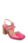 Journee Collection Caisey Double Strap Mary Jane Pump In Patent/pink