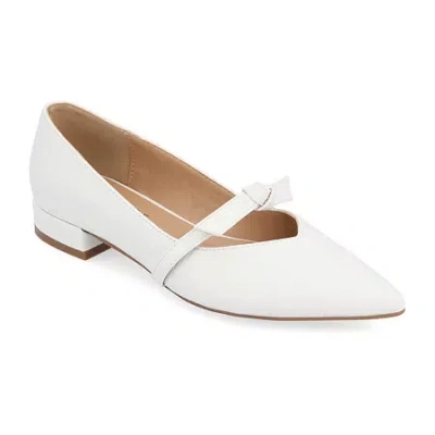 Journee Collection Cait Womens Pointed Closed Toe Ballet Flats In White