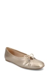 Journee Collection Callee Keyhole Square Toe Flat In Champagne