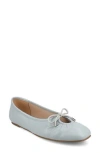 Journee Collection Callee Keyhole Square Toe Flat In Light Blue