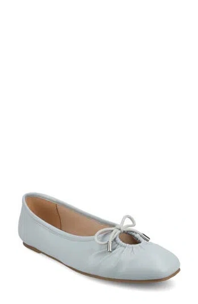 Journee Collection Callee Keyhole Square Toe Flat In Light Blue