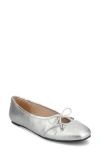 Journee Collection Callee Keyhole Square Toe Flat In Silver