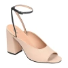 Journee Collection Calypso Womens Round Open Toe Block Heel Pumps In Neutral