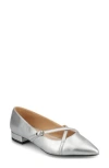 Journee Collection Women's Camby Crisscross Strap Pointed Toe Flats In Silver