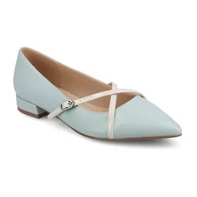 Journee Collection Camby Womens Pointed Closed Toe Ballet Flats In Blue