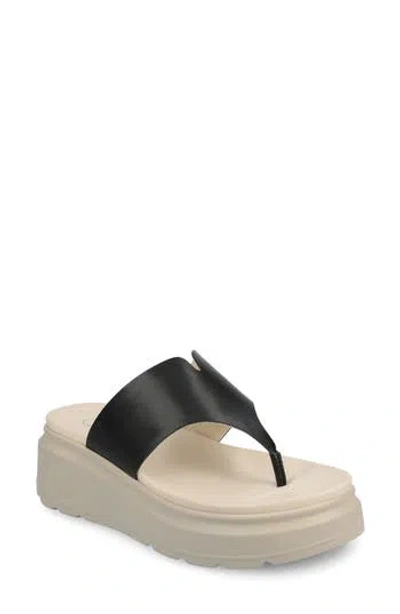 Journee Collection Carah Platform Wedge Sandal In Black