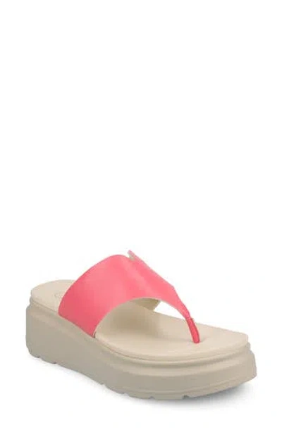 Journee Collection Womens Carah Wedge Sandals In Pink