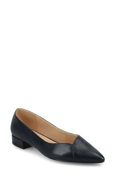 Journee Collection Carmin Pointed Toe Flat In Navy
