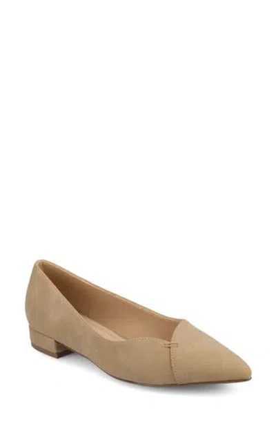 Journee Collection Carmin Pointed Toe Flat In Sand