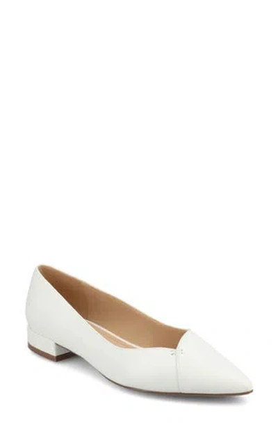 Journee Collection Carmin Pointed Toe Flat In White