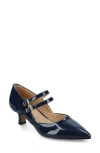 Journee Collection Carnation Kitten Heel Mary Jane Pump In Blue