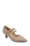 Journee Collection Carnation Kitten Heel Mary Jane Pump In Brown