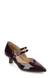 Journee Collection Carnation Kitten Heel Mary Jane Pump In Burgundy