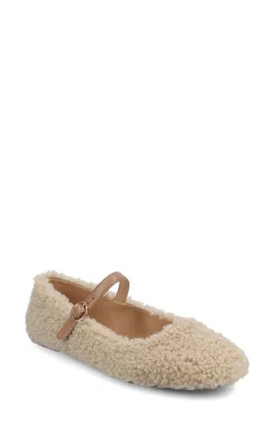 Journee Collection Wide Width Carrie Mary Jane Flat In Brown