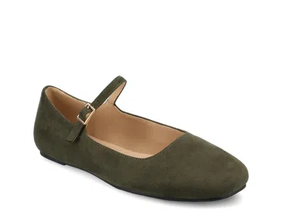 Journee Collection Carrie Mary Jane Flat In Green