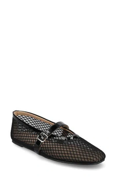 Journee Collection Casha Mesh Mary Jane Flat In Black
