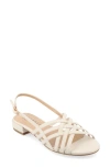 Journee Collection Women's Cassandra Woven Slingback Flat Sandals In Bone