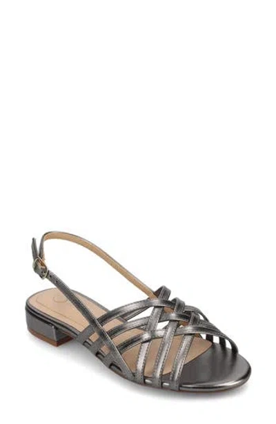 Journee Collection Cassandra Slingback Sandal In Pewter