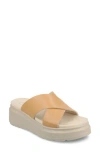 Journee Collection Cathie Platform Wedge Sandal In Brown