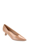 Journee Collection Celica Pointed Toe Pump In Patent/brown