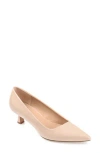 Journee Collection Celica Pointed Toe Pump In Patent/nude