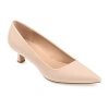Journee Collection Celica Womens Pointed Closed Toe Kitten Heel Pumps In Neutral