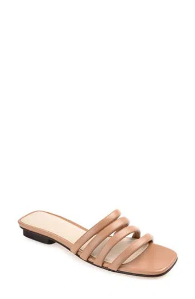 Journee Collection Cenci Strappy Slide Sandal In Mocha