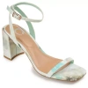 Journee Collection Chasity Womens Round Open Toe Block Heel Pumps In Green