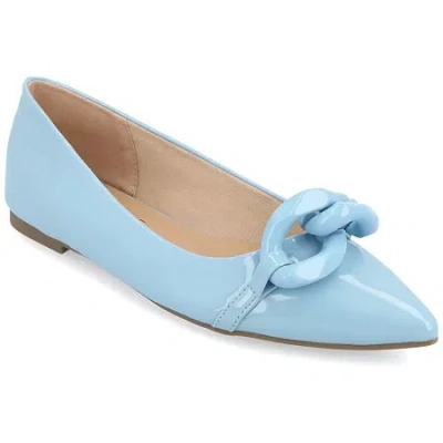 Journee Collection Clareene Womens Pointed Closed Toe Ballet Flats In Blue