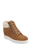 Journee Collection Clarity High Top Wedge Sneaker In Brown