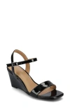 Shop Journee Collection Clayr Wedge Sandal In Patent/black