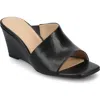 Journee Collection Womens Clementine Wedge Sandals In Black