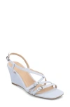 Journee Collection Clinne Wedge Sandal In Light Blue