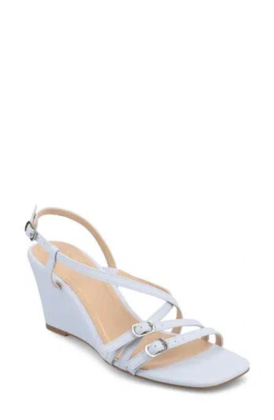 Journee Collection Clinne Wedge Sandal In Light Blue