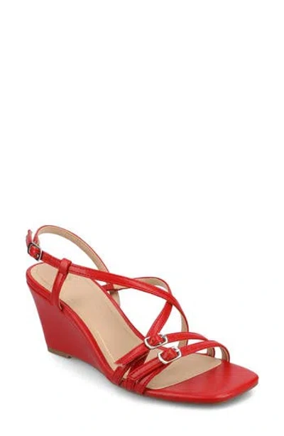 Journee Collection Clinne Wedge Sandal In Red