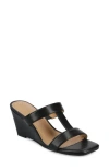 Journee Collection Clodie Wedge Heel Sandal In Black Clodie